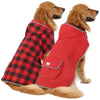 HDE Reversible Red & Buffalo Plaid Dog Raincoat with Hood for Small to XXL Dogs Reversible Waterproof Dog Raincoat